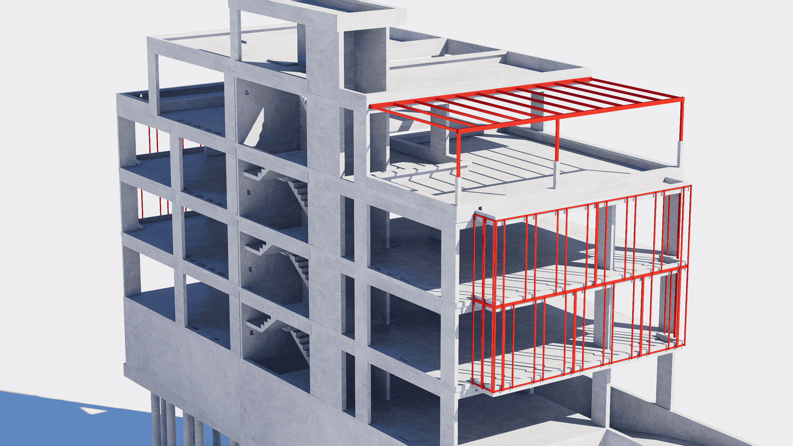 Oficinas Malvín — detalle estructural